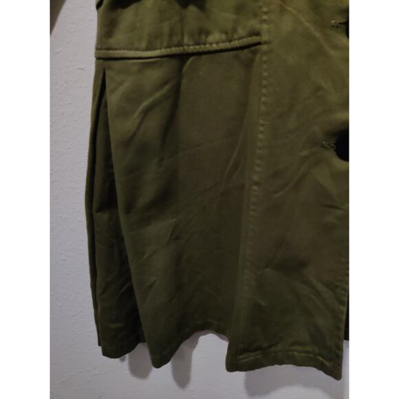 CMC By Color Me Cotton Green Trench Single Breasted Utility Cargo Jacket Size S - Picture 5 of 11